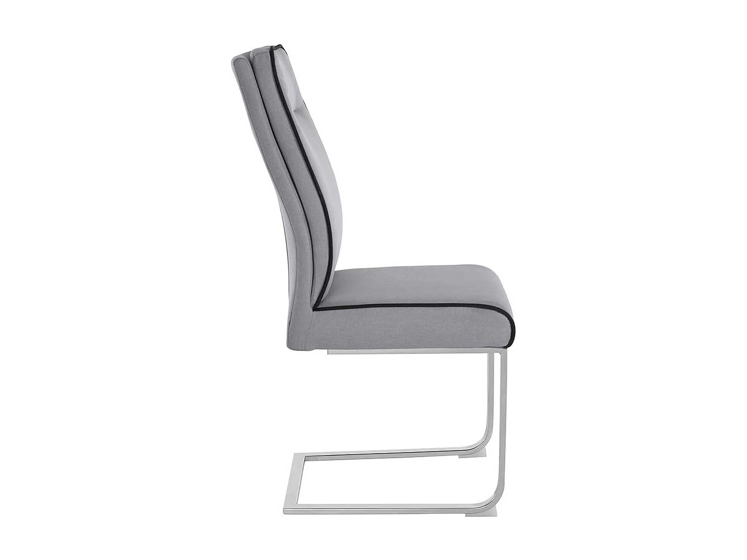 Freischwinger in Hellgrau Microfaser und Metall (2er Set)