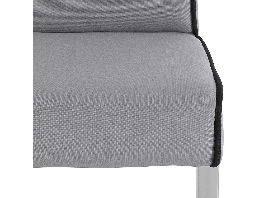 Freischwinger in Hellgrau Microfaser und Metall (2er Set)