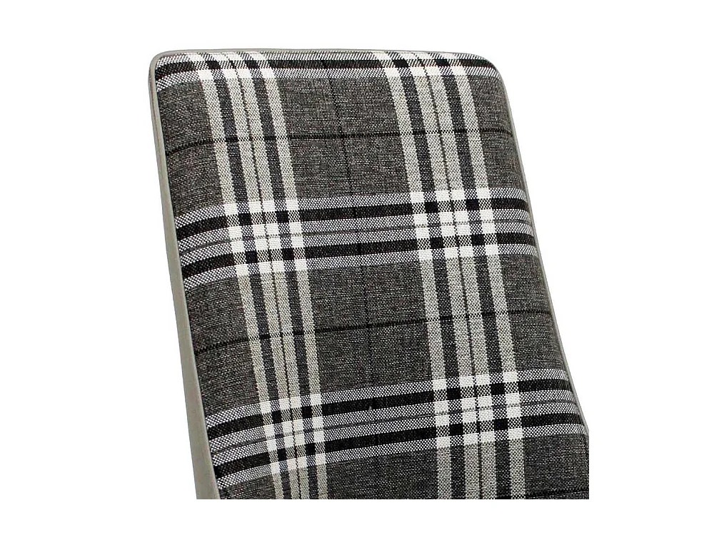 Polsterstühle in Grau kariert Gestell aus Metall (2er Set)