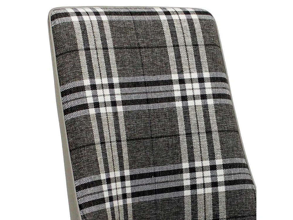 Polsterstühle in Grau kariert Gestell aus Metall (2er Set)