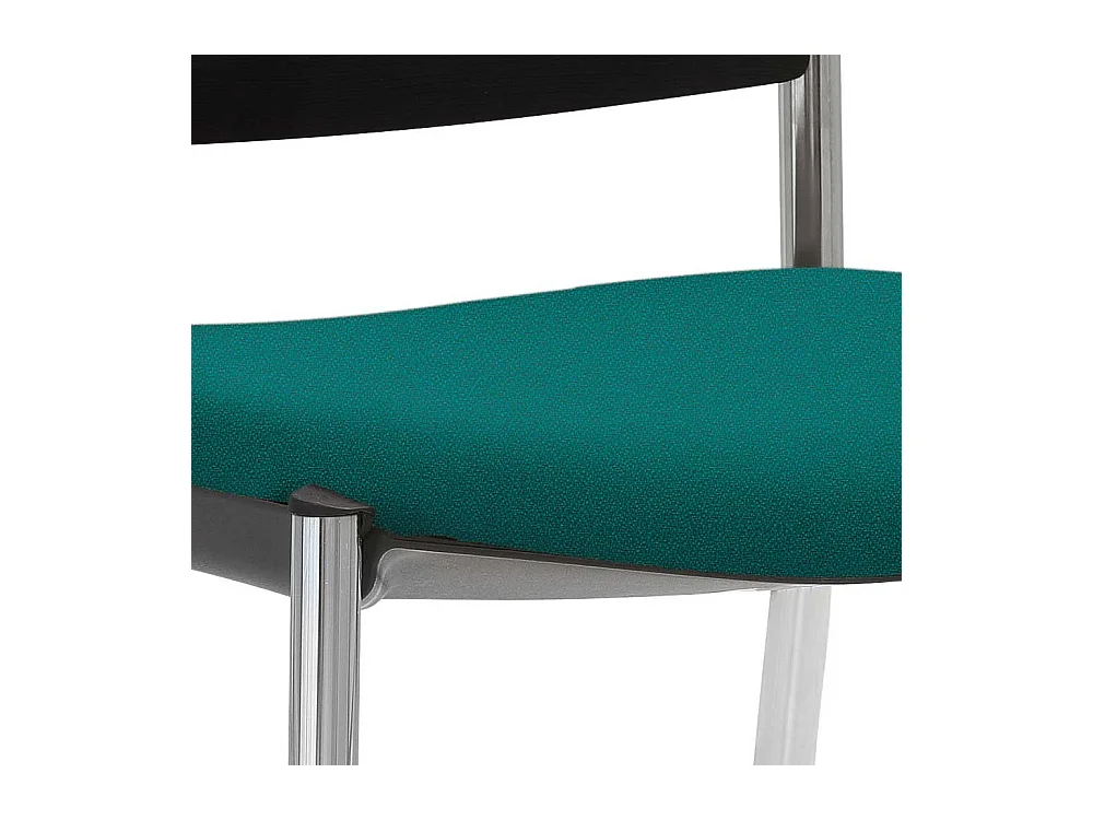 Besucherstuhl zum Stapeln Petrol & Schwarz