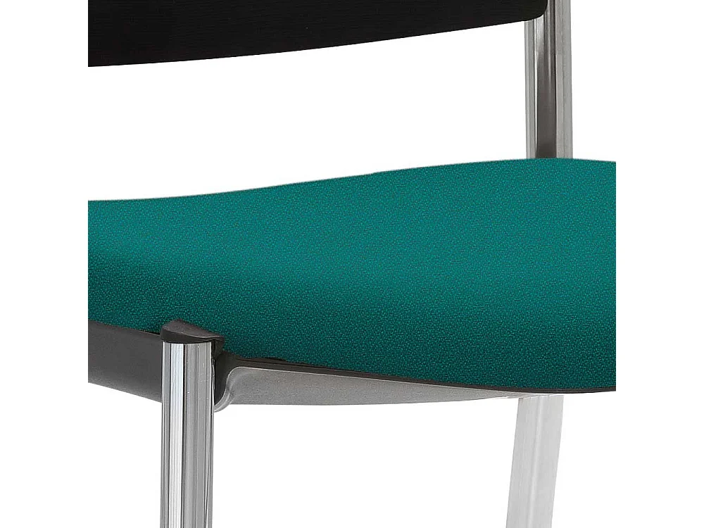 Besucherstuhl zum Stapeln Petrol & Schwarz