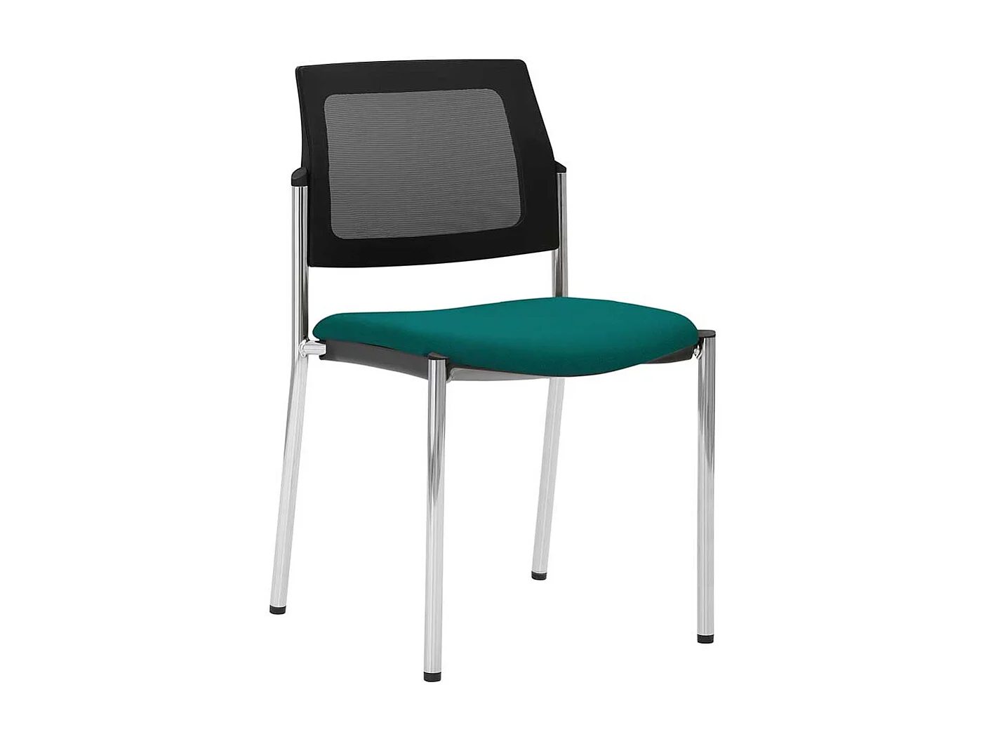 Besucherstuhl zum Stapeln Petrol & Schwarz