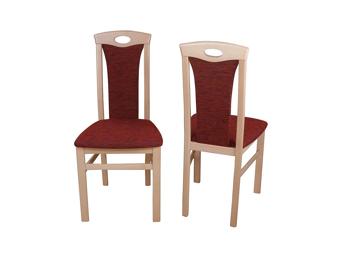 Esszimmerstuhl Set in Rot Stoff Buche Massivholz (2er Set)
