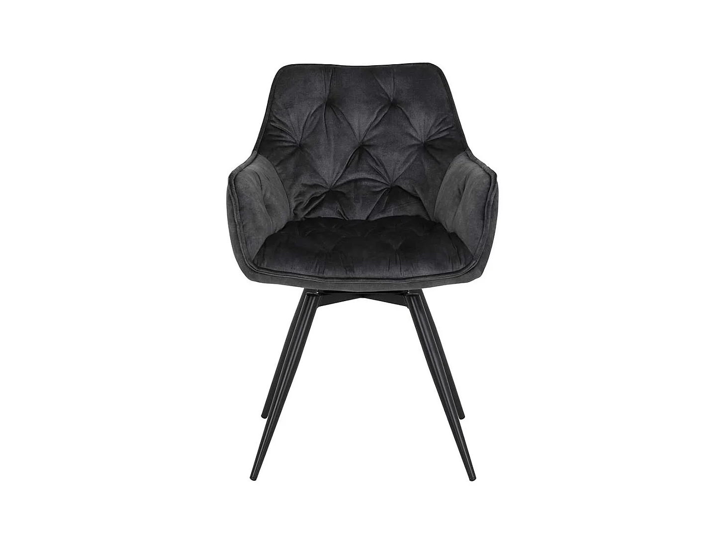 Armlehnenstühle drehbar in Anthrazit und Schwarz aufwendigen Steppungen (2er Set)