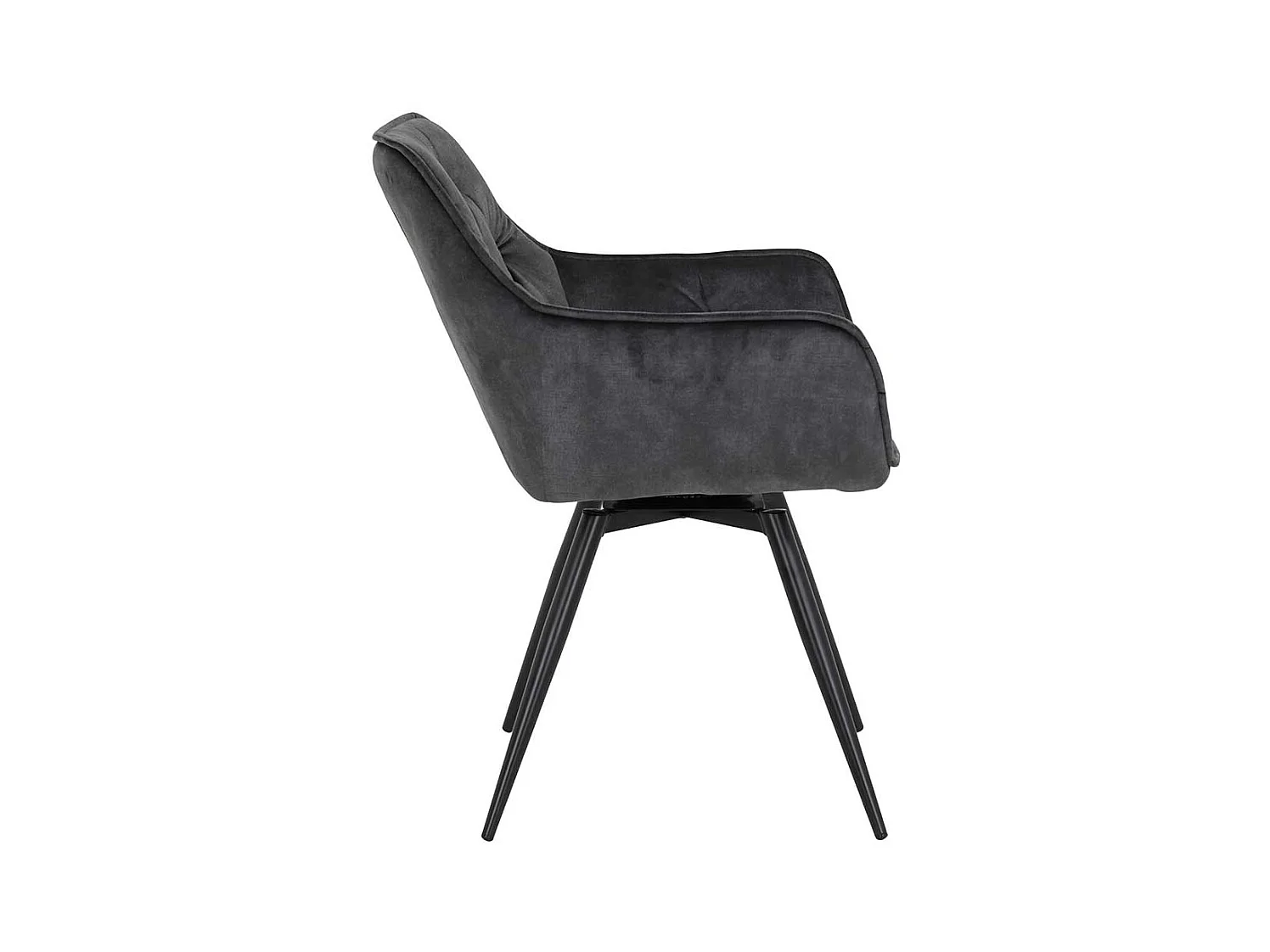 Armlehnenstühle drehbar in Anthrazit und Schwarz aufwendigen Steppungen (2er Set)