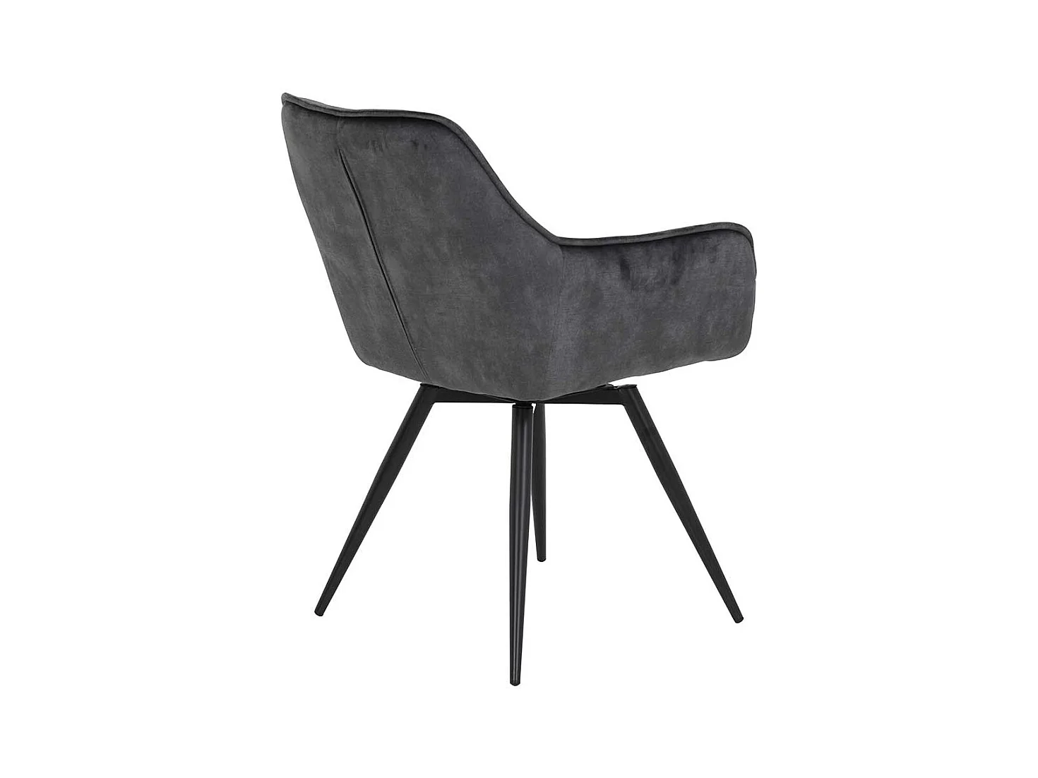 Armlehnenstühle drehbar in Anthrazit und Schwarz aufwendigen Steppungen (2er Set)