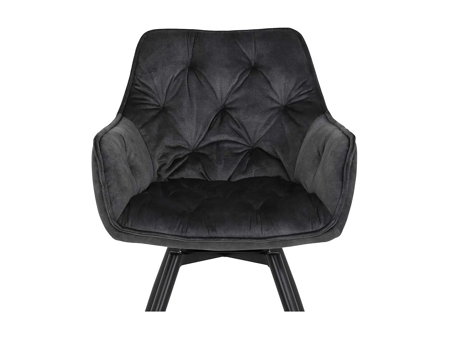 Armlehnenstühle drehbar in Anthrazit und Schwarz aufwendigen Steppungen (2er Set)