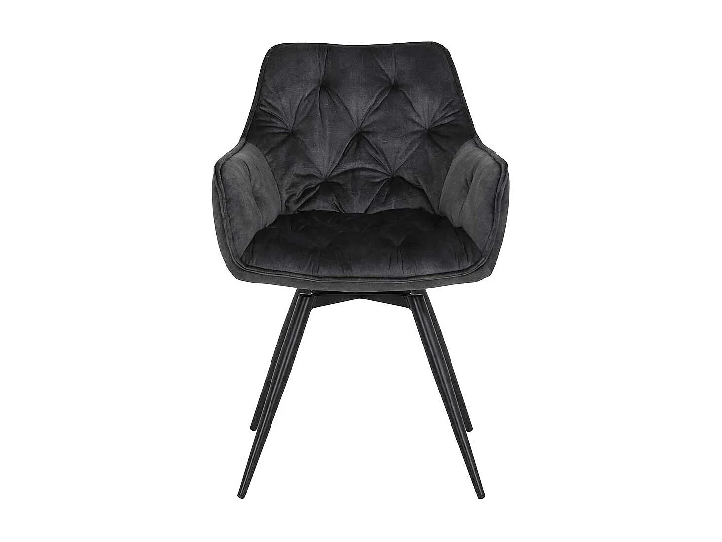 Armlehnenstühle drehbar in Anthrazit und Schwarz aufwendigen Steppungen (2er Set)