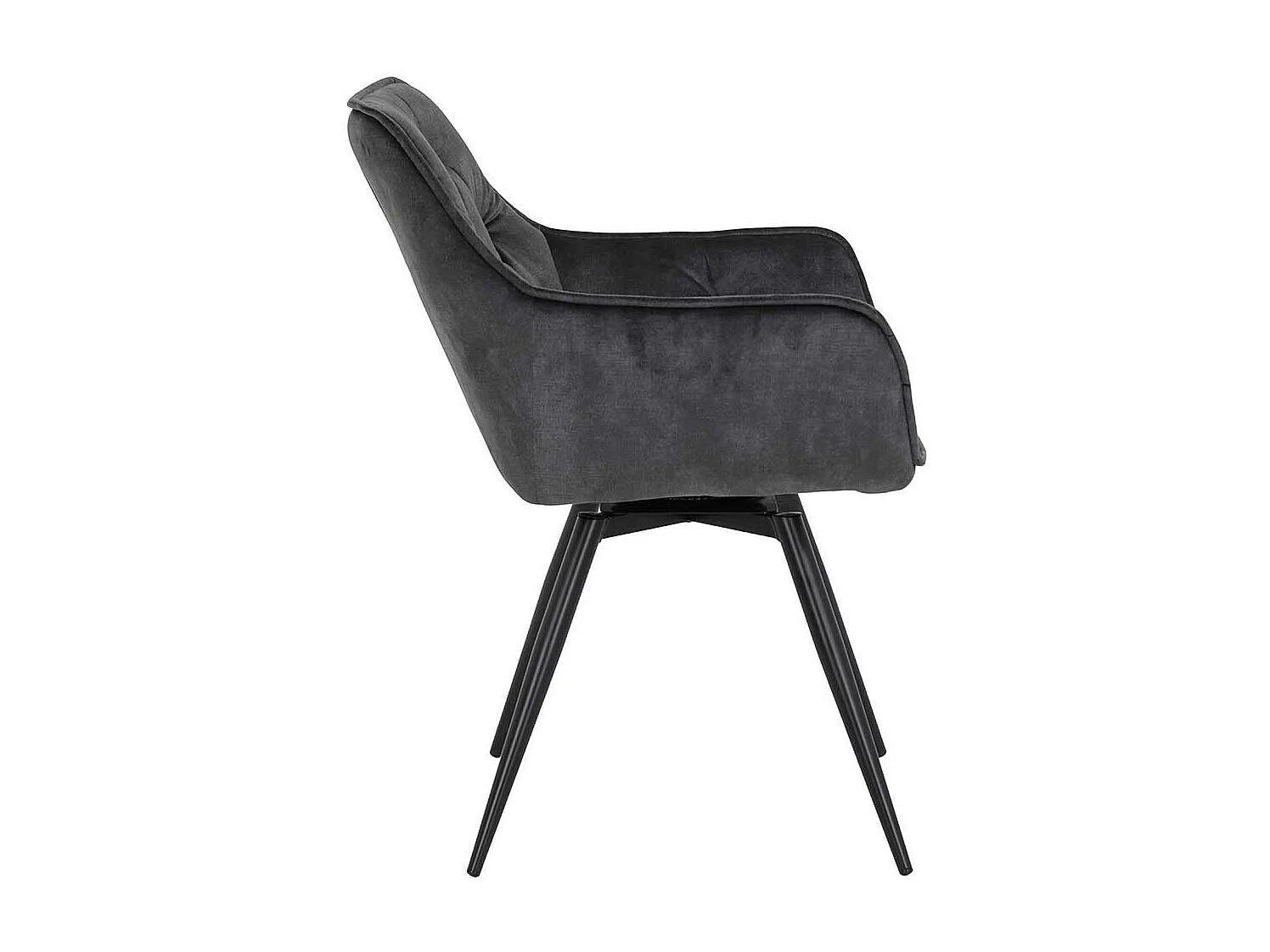 Armlehnenstühle drehbar in Anthrazit und Schwarz aufwendigen Steppungen (2er Set)