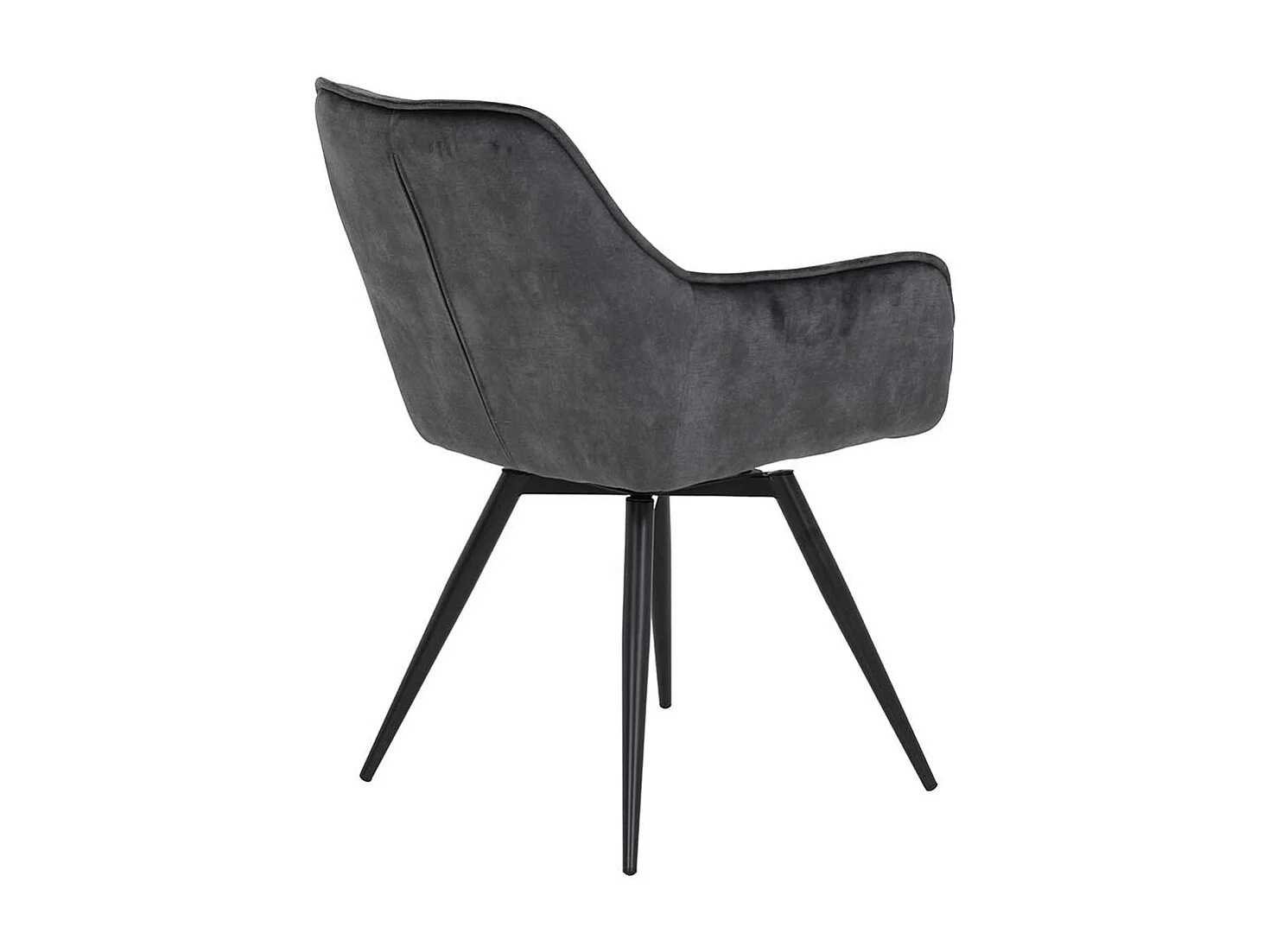 Armlehnenstühle drehbar in Anthrazit und Schwarz aufwendigen Steppungen (2er Set)