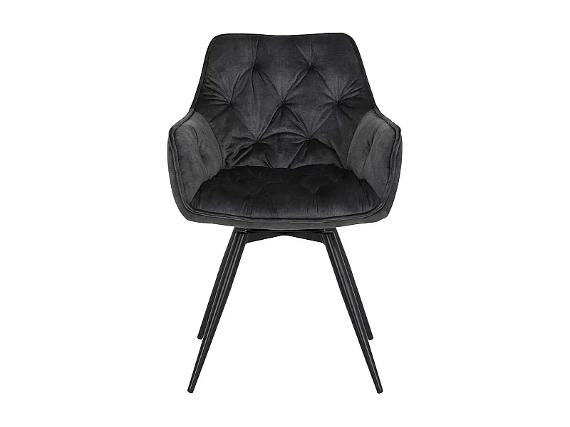 Armlehnenstühle drehbar in Anthrazit und Schwarz aufwendigen Steppungen (2er Set)