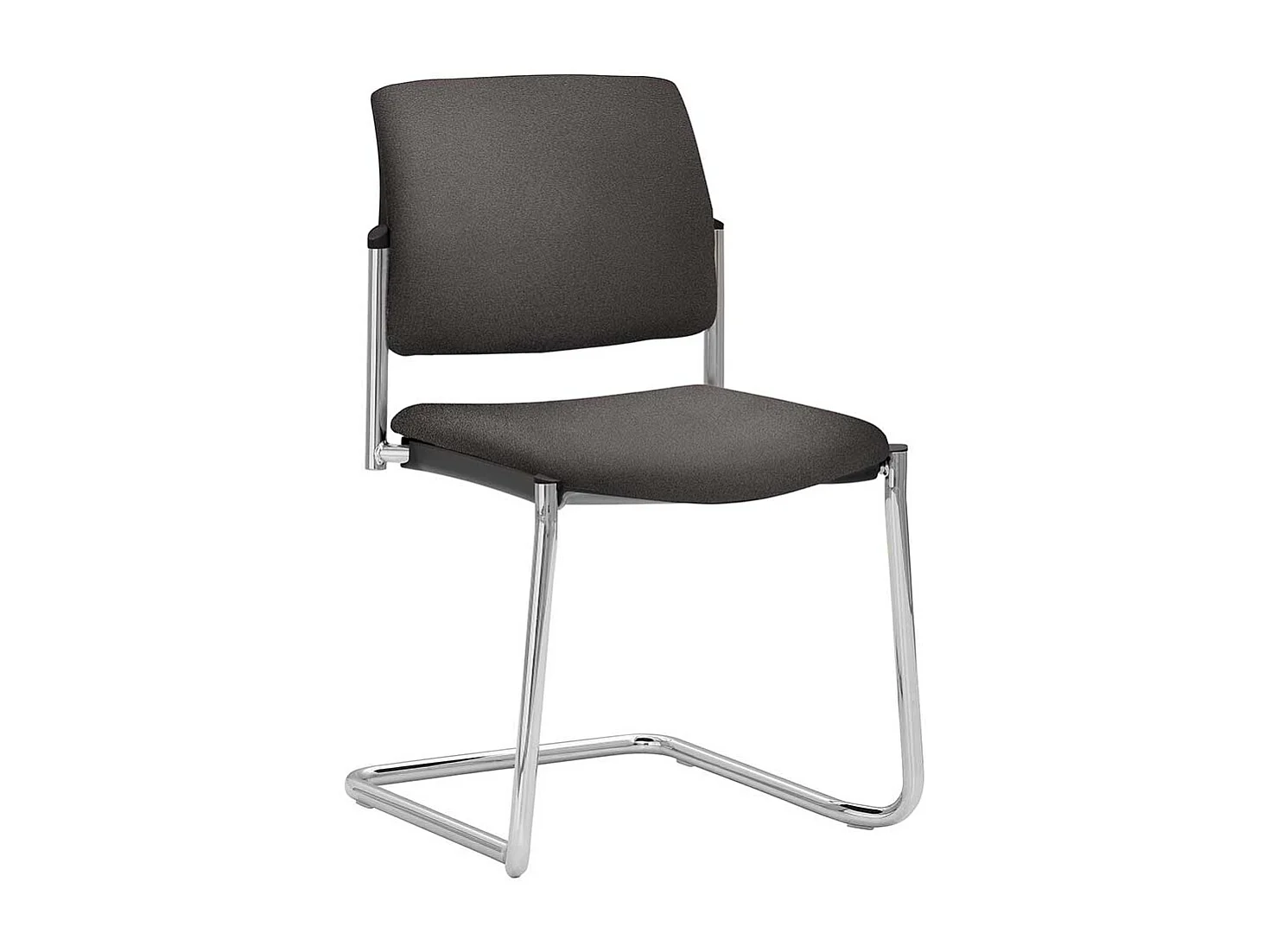 Besucherstuhl stapelbar mit Schwinggestell aus Metall Bezug Webstoff