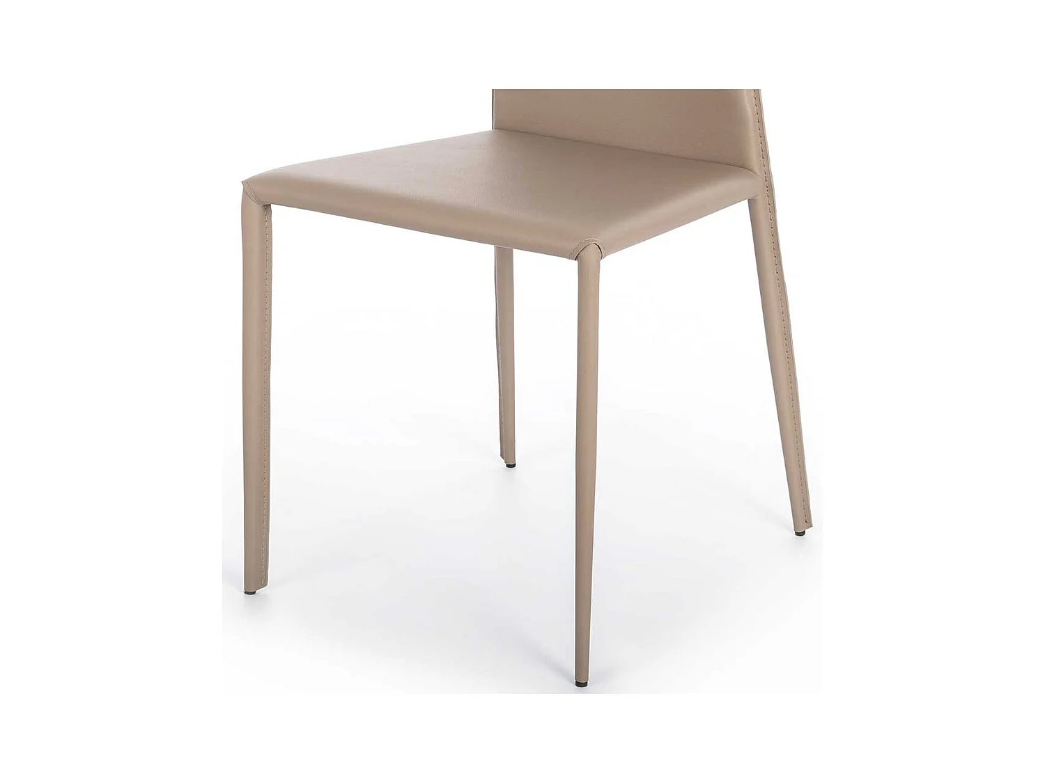 Polsterstühle in Taupe Kunstleder Metallgestell (2er Set)