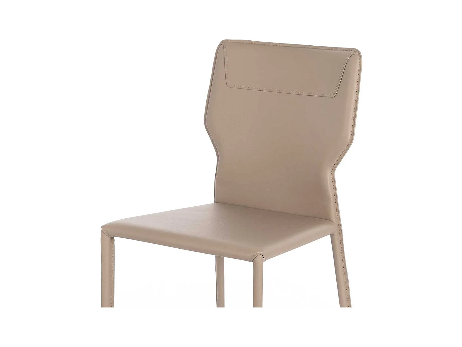 Polsterstühle in Taupe Kunstleder Metallgestell (2er Set)
