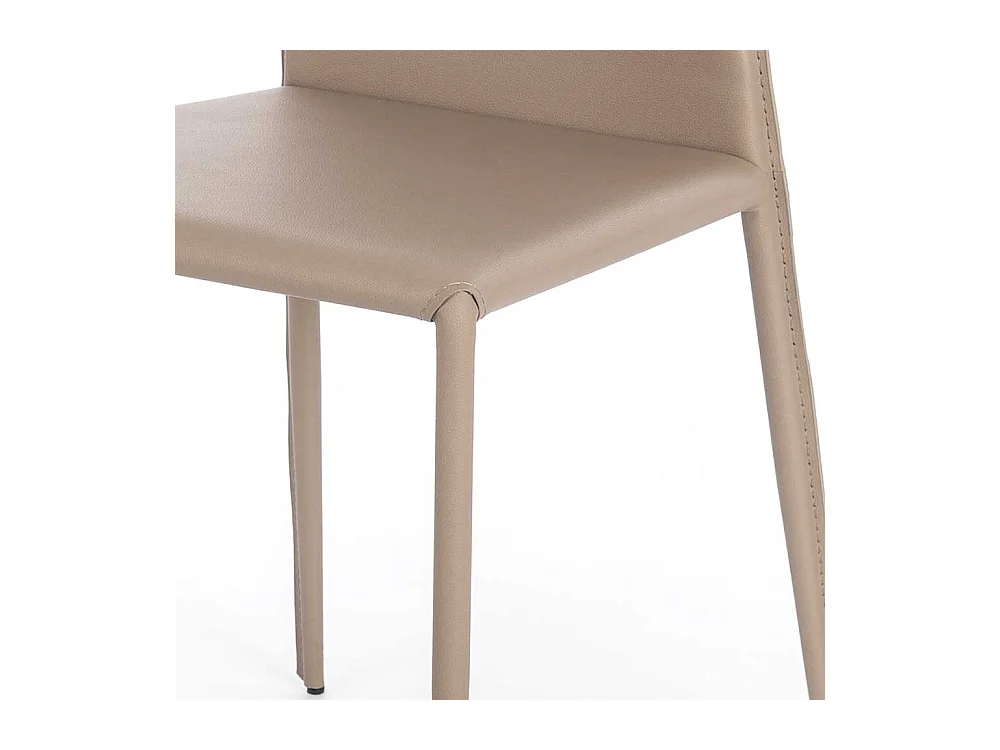 Polsterstühle in Taupe Kunstleder Metallgestell (2er Set)