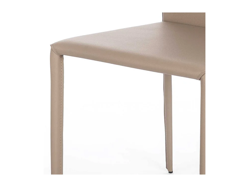 Polsterstühle in Taupe Kunstleder Metallgestell (2er Set)