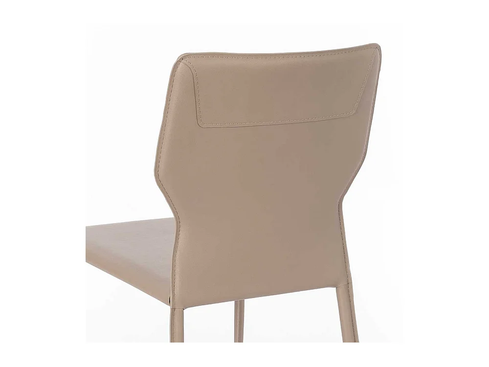Polsterstühle in Taupe Kunstleder Metallgestell (2er Set)