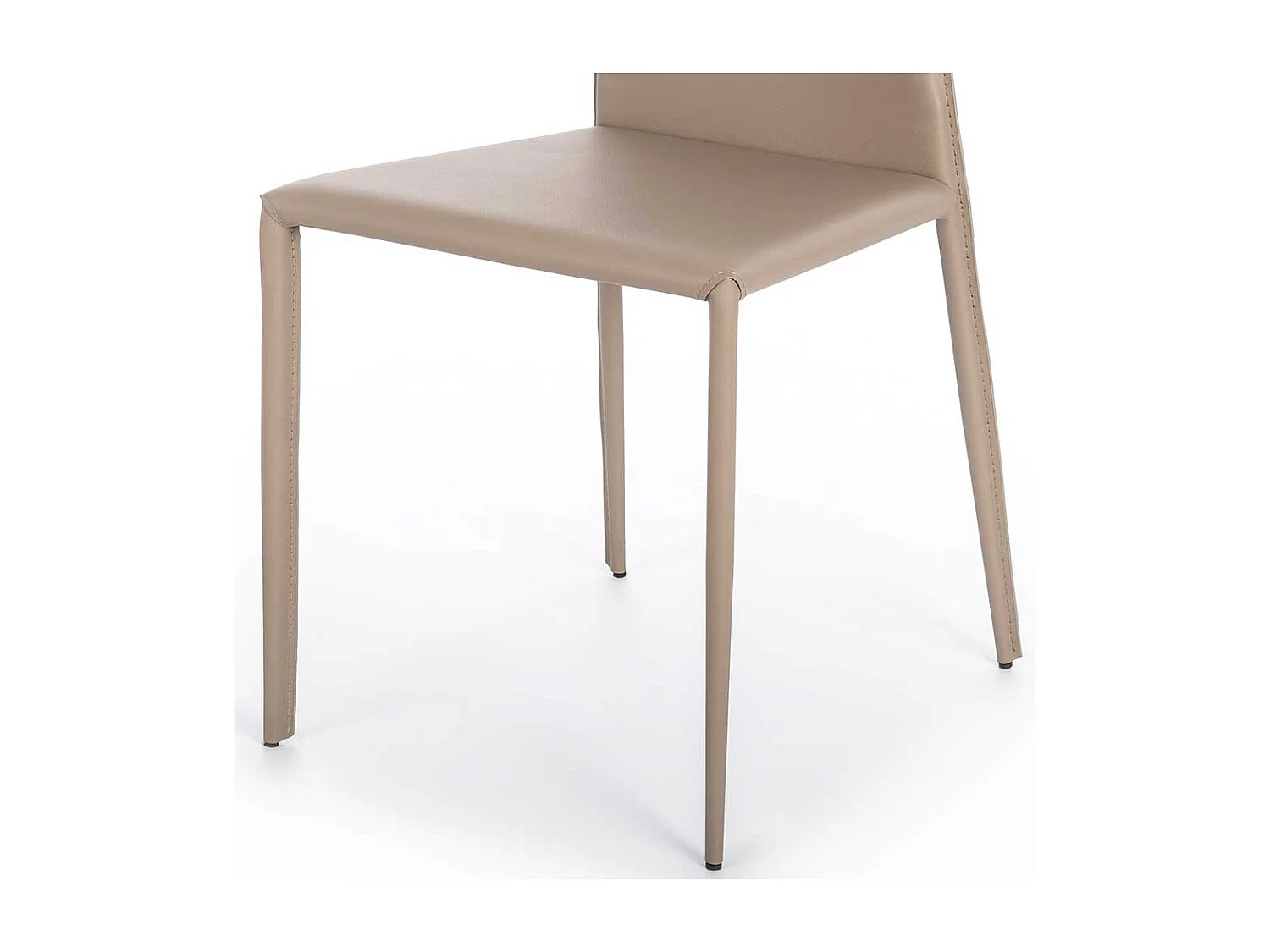 Polsterstühle in Taupe Kunstleder Metallgestell (2er Set)