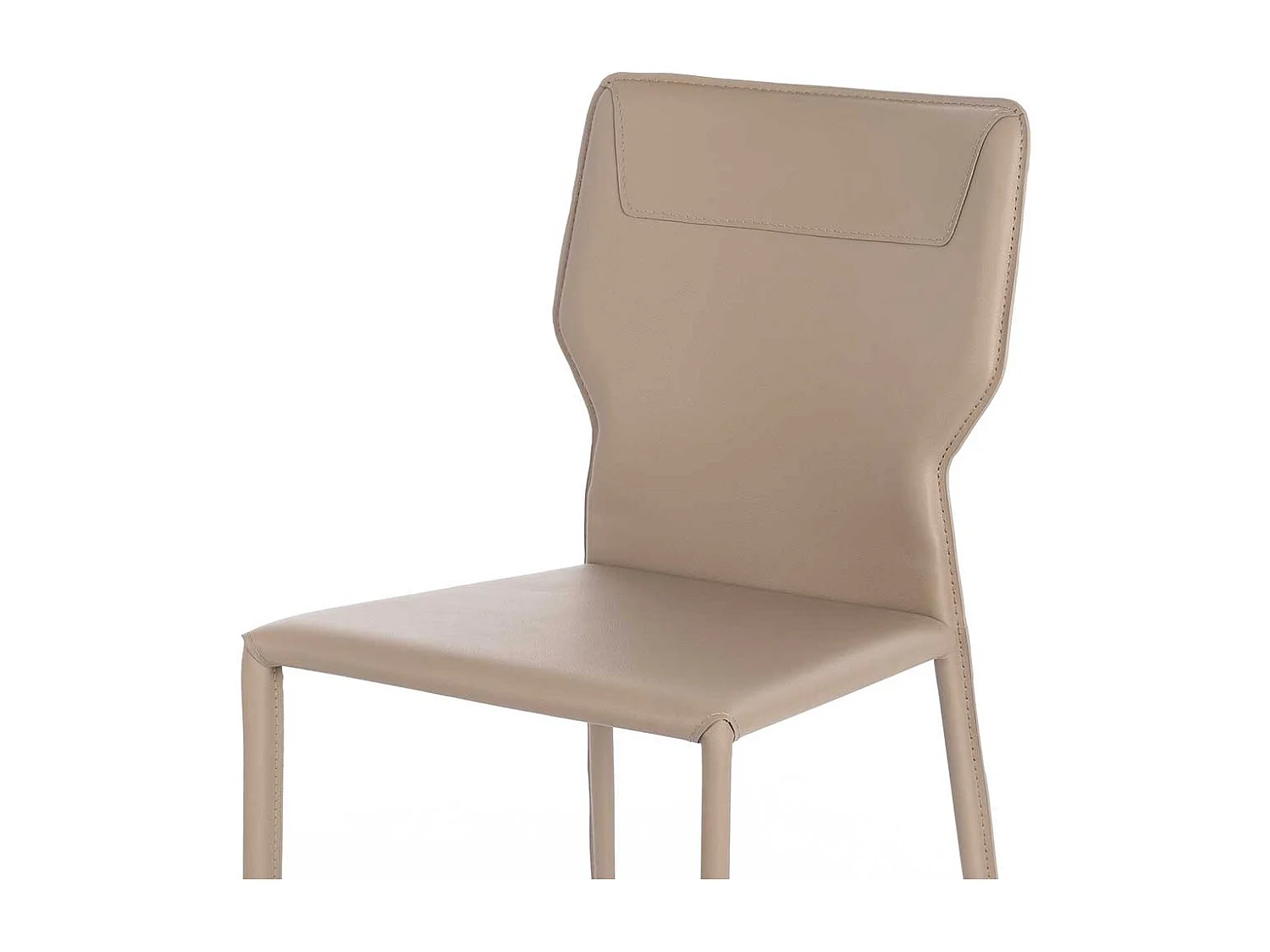 Polsterstühle in Taupe Kunstleder Metallgestell (2er Set)