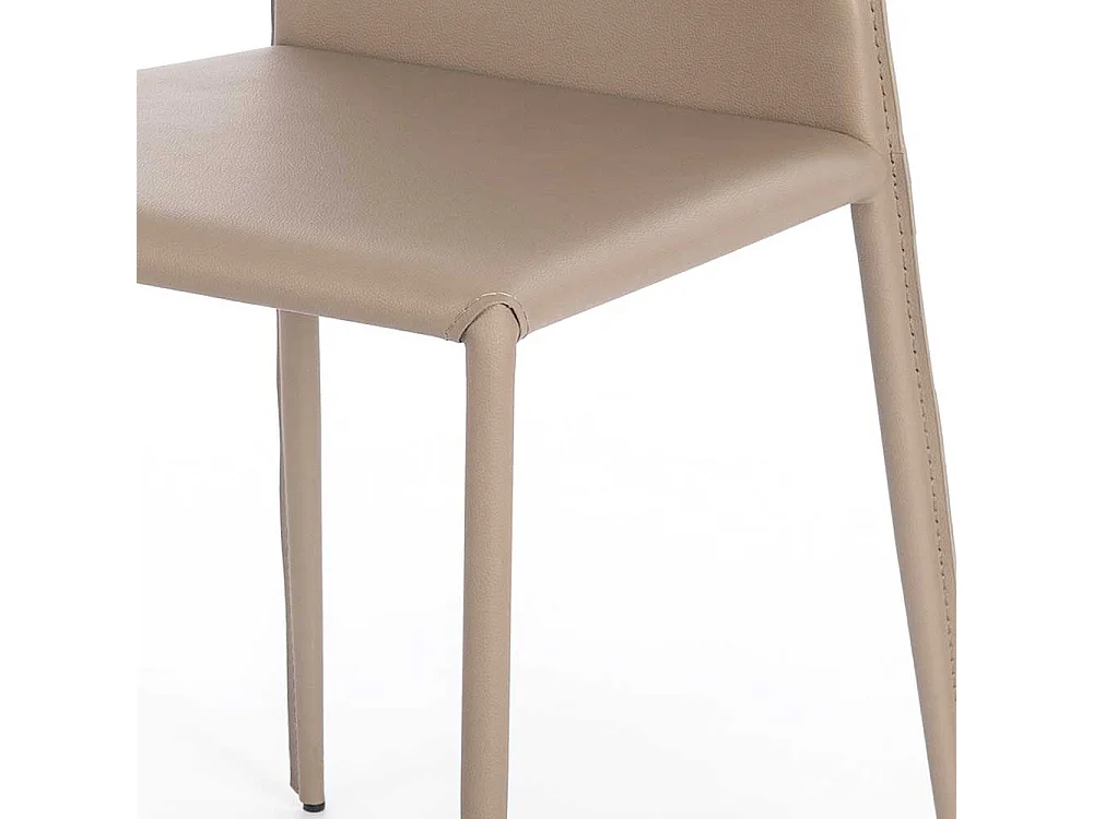 Polsterstühle in Taupe Kunstleder Metallgestell (2er Set)