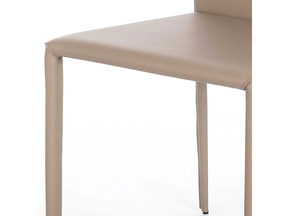 Polsterstühle in Taupe Kunstleder Metallgestell (2er Set)