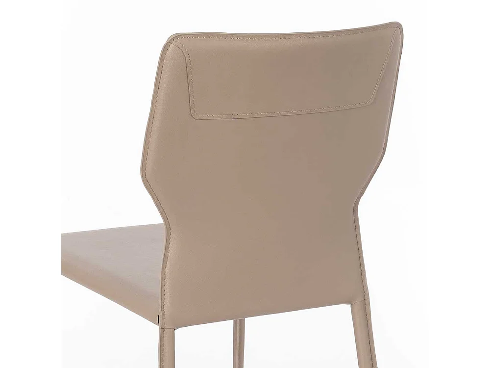 Polsterstühle in Taupe Kunstleder Metallgestell (2er Set)