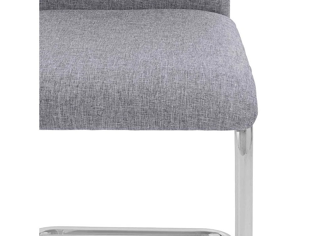 Schwingstuehle in Hellgrau und Chromfarben hoher Lehne (Set)