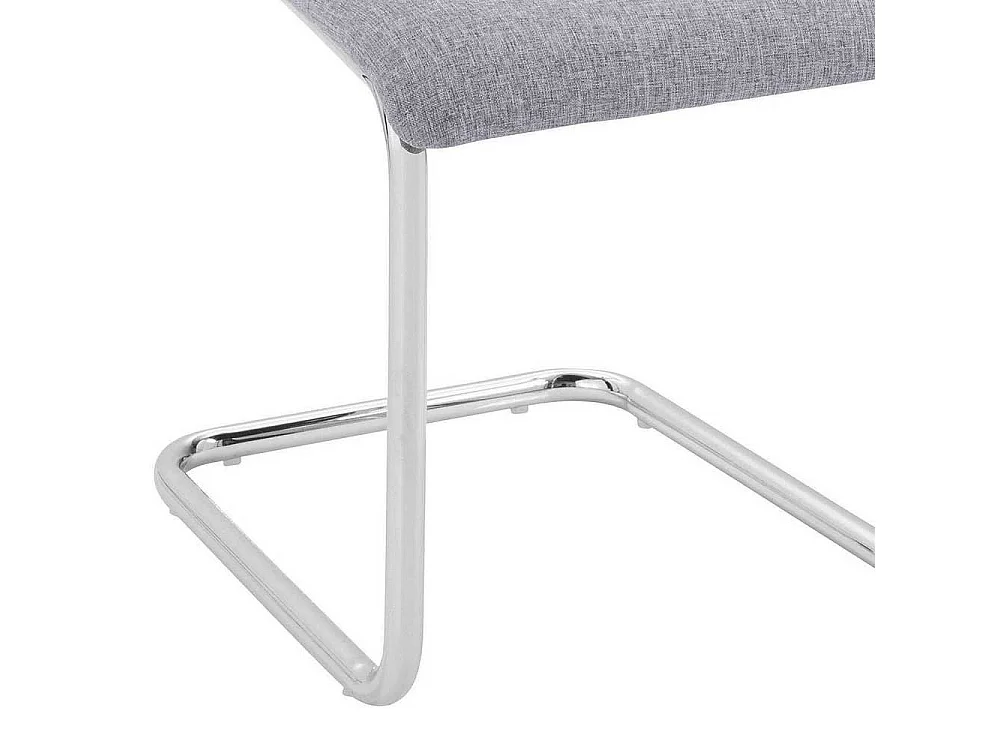 Schwingstuehle in Hellgrau und Chromfarben hoher Lehne (Set)