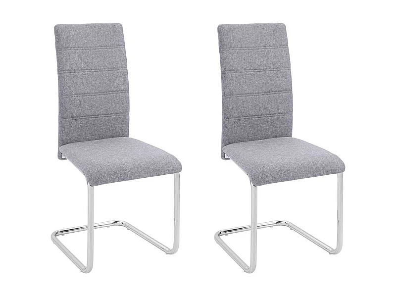 Schwingstuehle in Hellgrau und Chromfarben hoher Lehne (Set)