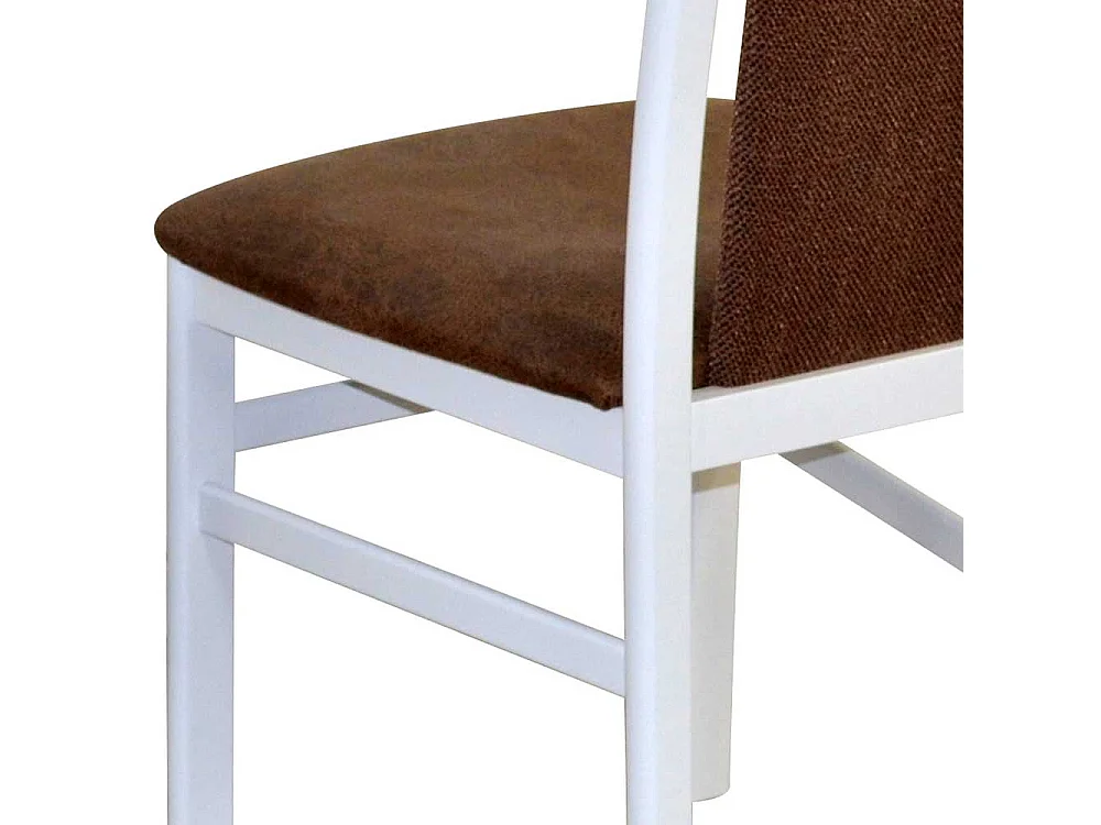 Zwei Esstisch Stühle in Weiß Braun (2er Set)