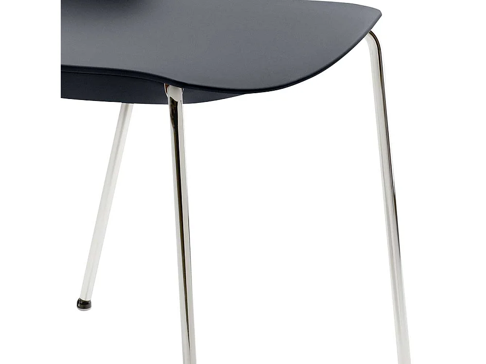 Esstisch Stuhl in Anthrazit Kunststoff verchromtem Metallgestell
