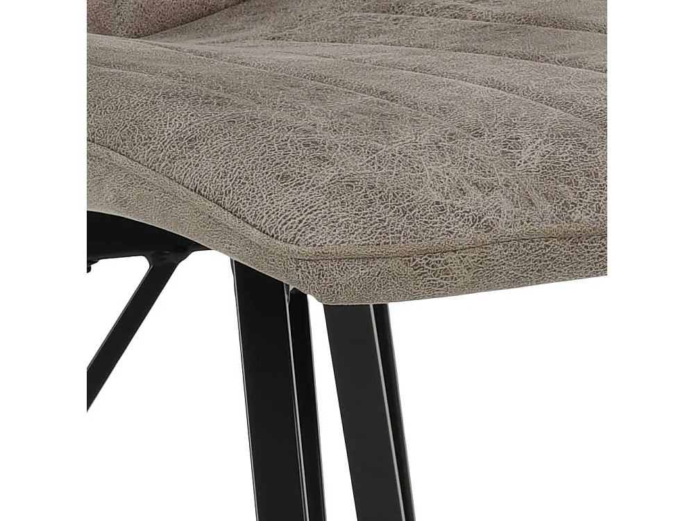 Polsterstuhl Esszimmer in Beigegrau Schwarz (Set)