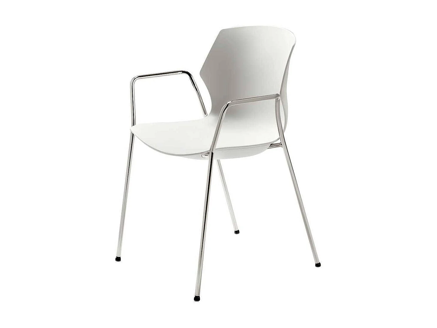 Weißer Stapelstuhl in Weiß Armlehnen