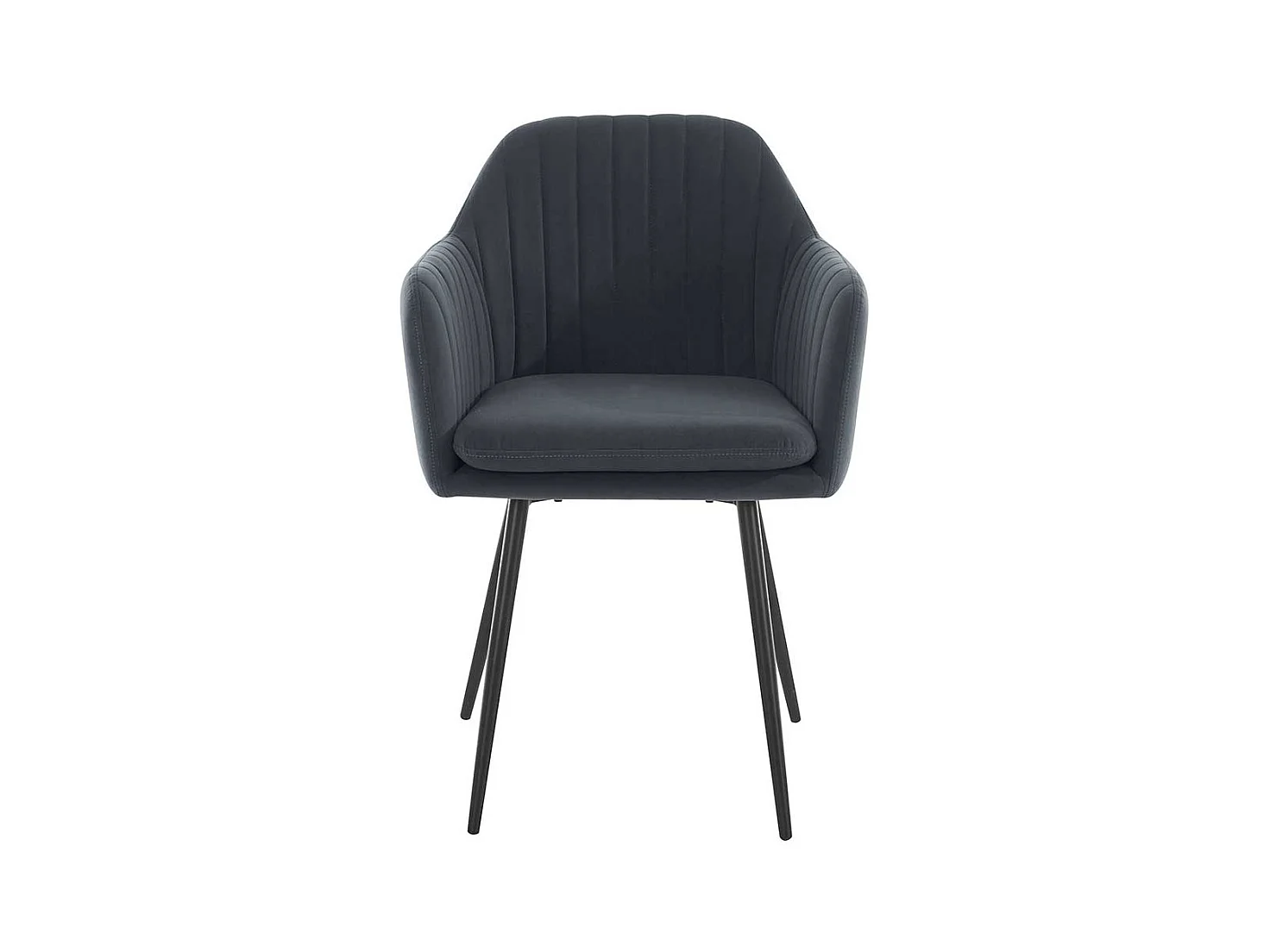 Polsterstuhl Esszimmer Grau aus Samtvelours Metall (2er Set)