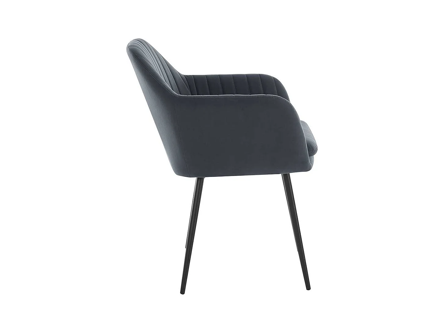 Polsterstuhl Esszimmer Grau aus Samtvelours Metall (2er Set)