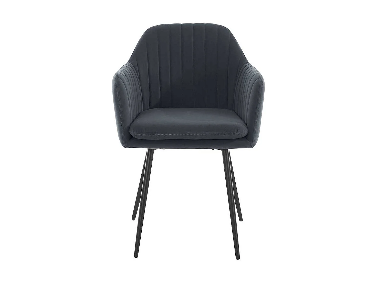 Polsterstuhl Esszimmer Grau aus Samtvelours Metall (2er Set)