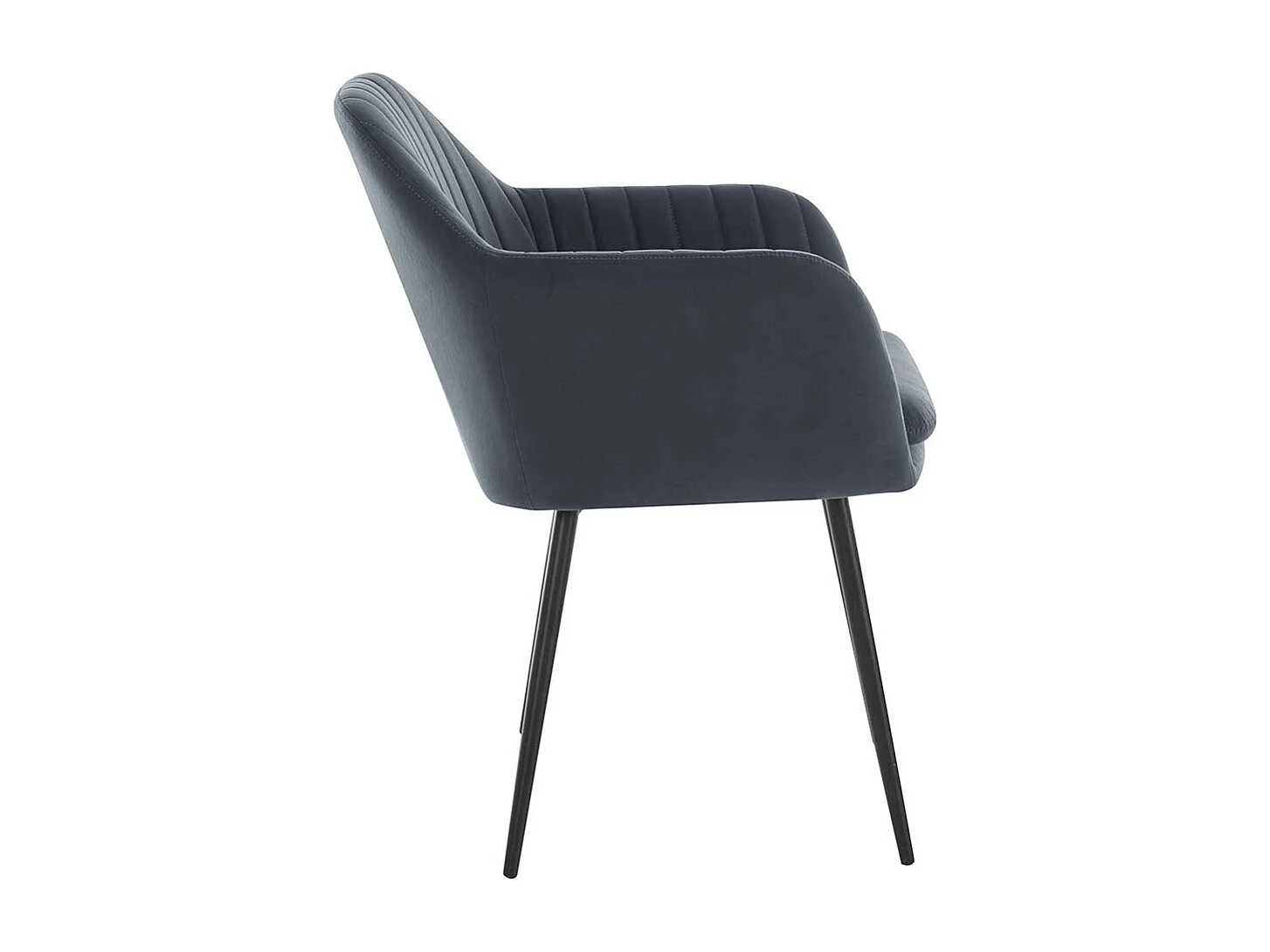 Polsterstuhl Esszimmer Grau aus Samtvelours Metall (2er Set)