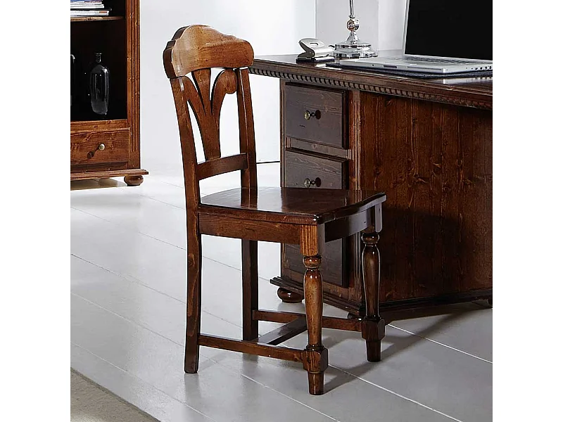 Massivholzstuhl in Braun Fichte