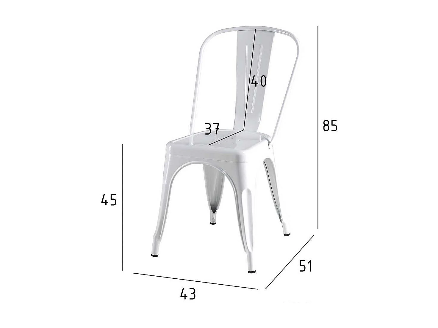 Metallst�hle in Wei� Industriedesign (4er Set)