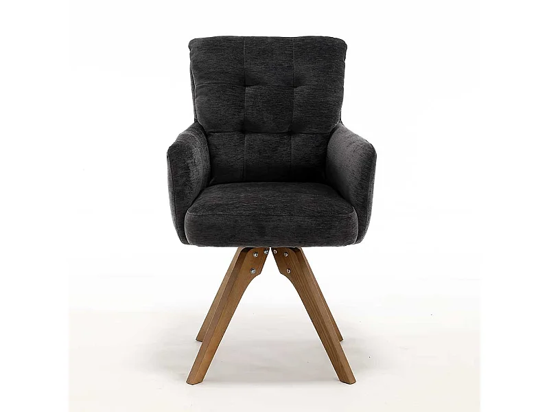 Polsterstuhl Esszimmer Stuhl Set aus Chenillegewebe mit Federkern (2er Set)