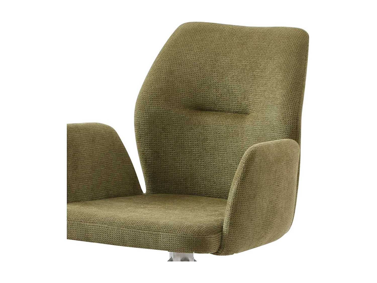 Polster Drehstuhl für Esstisch Oliv Grün und Silber