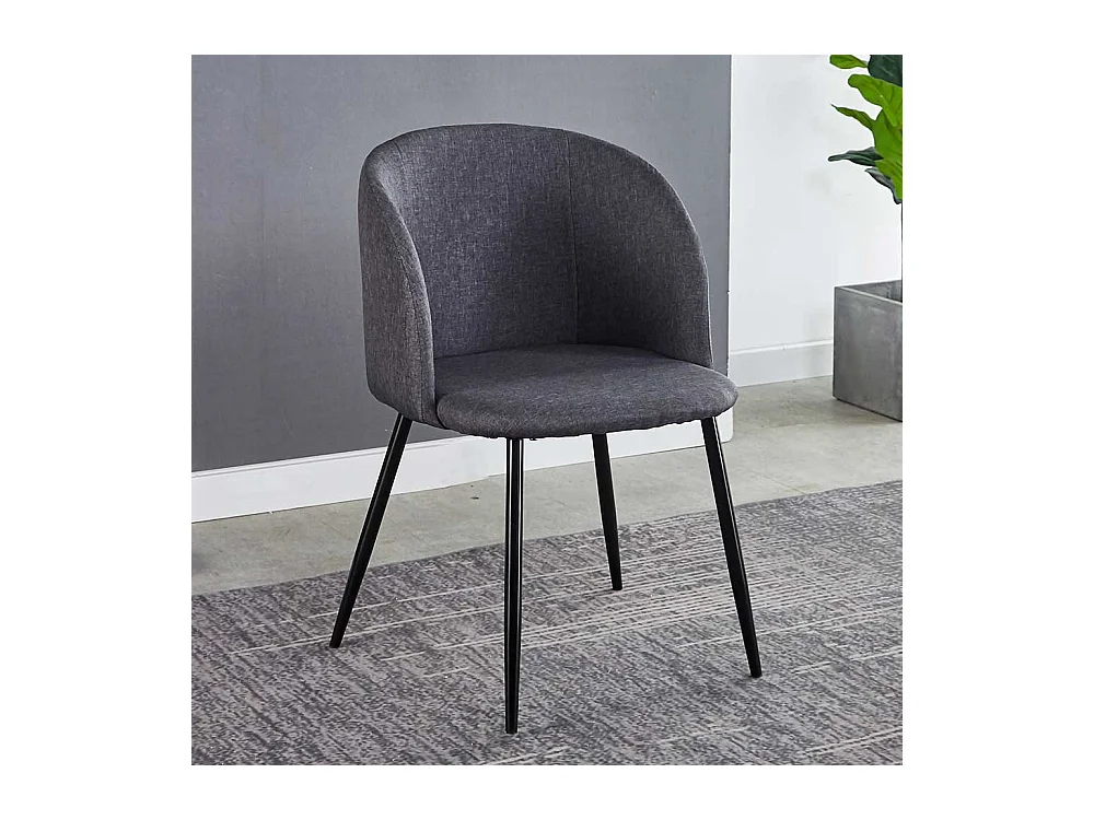 Armstühle in Dunkelgrau Webstoff modern (2er Set)