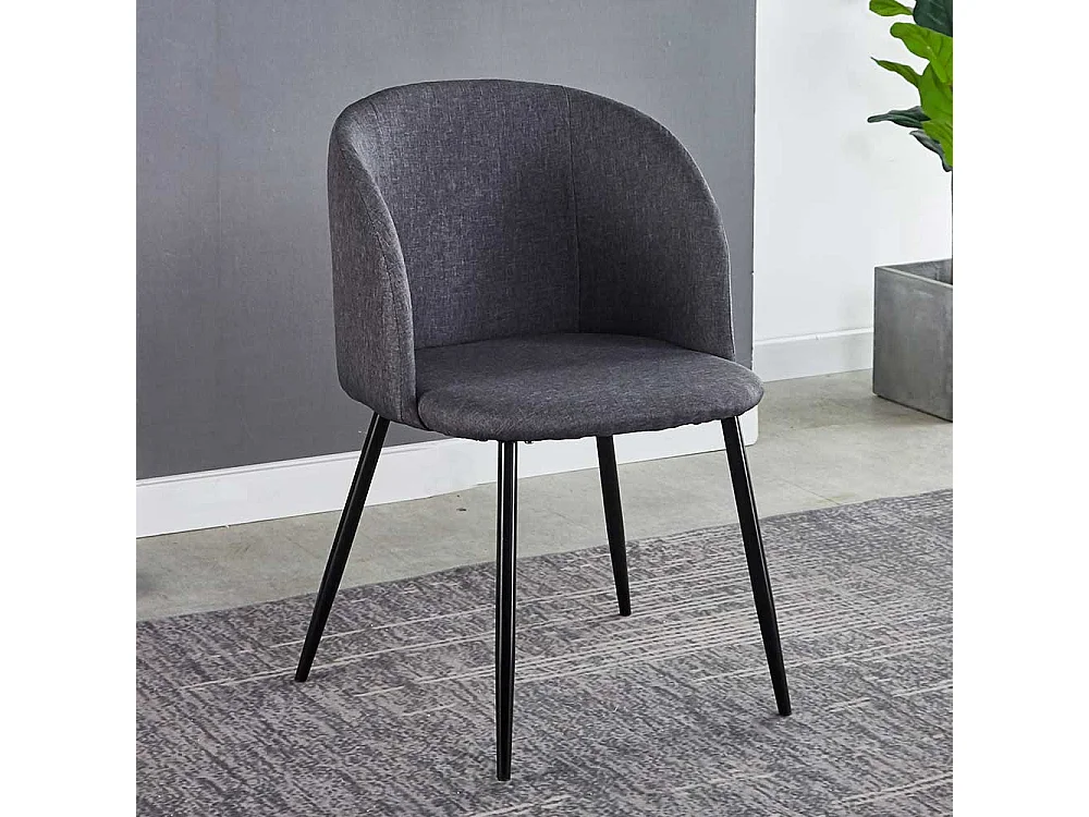 Armstühle in Dunkelgrau Webstoff modern (2er Set)