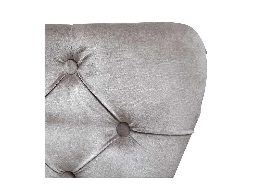 Samt Esszimmerstuhl in Hellgrau und Schwarz Massivholz Chesterfield Look