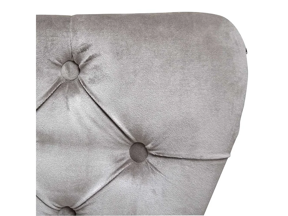 Samt Esszimmerstuhl in Hellgrau und Schwarz Massivholz Chesterfield Look