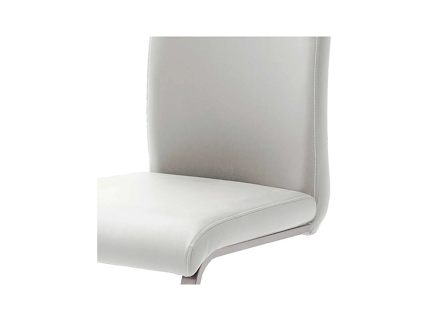 Küchenstuhl Set in Weiß Kunstleder Edelstahl (4er Set)