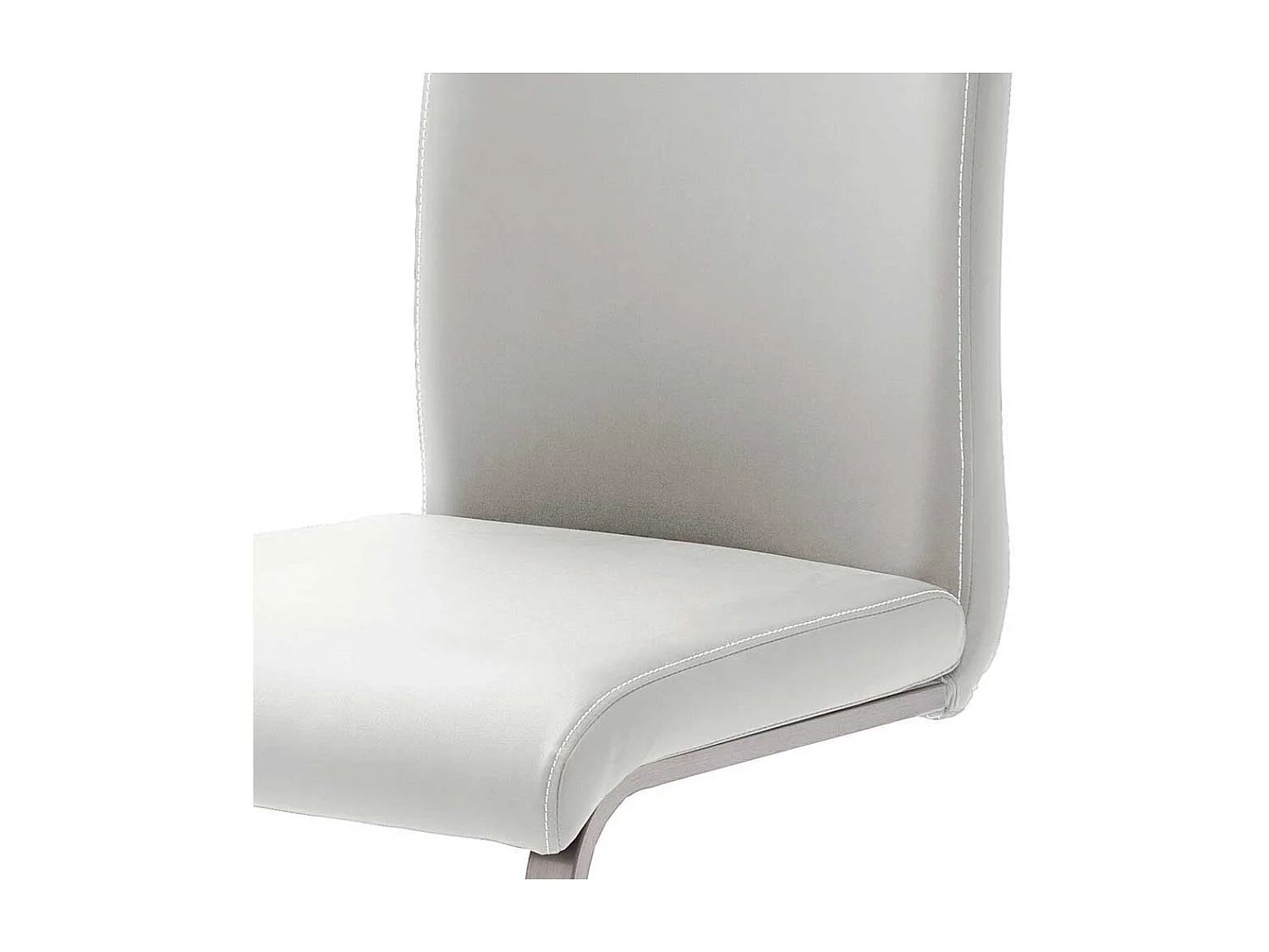 Küchenstuhl Set in Weiß Kunstleder Edelstahl (4er Set)