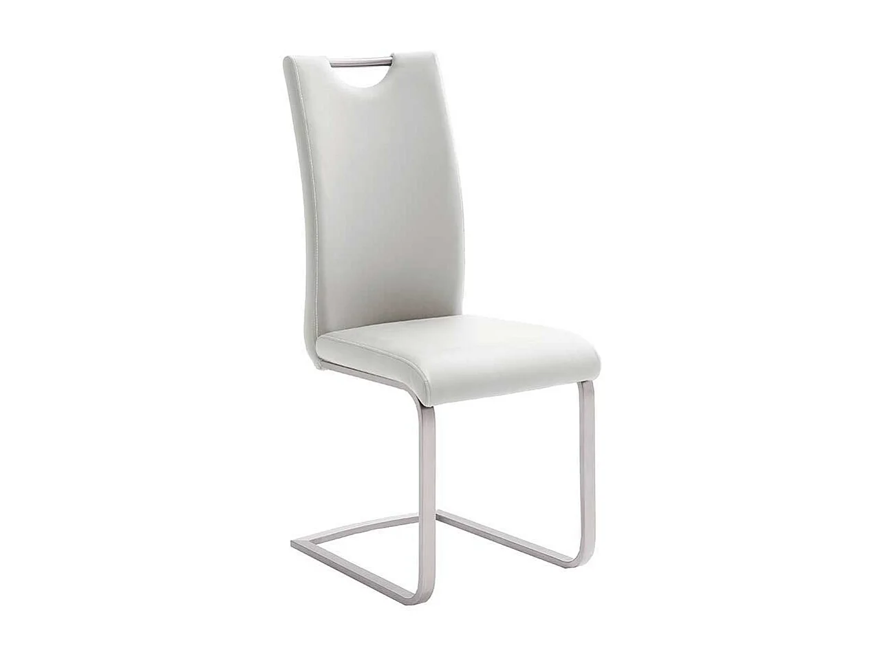 Küchenstuhl Set in Weiß Kunstleder Edelstahl (4er Set)