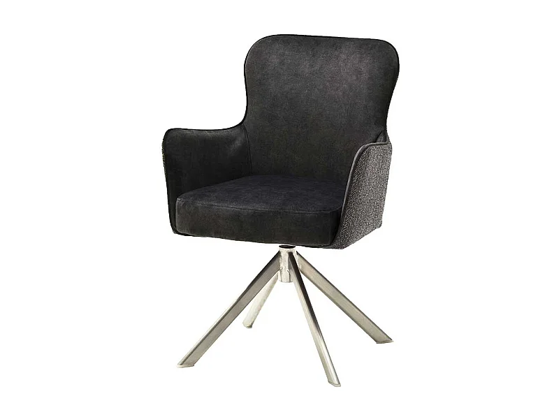 Esszimmer Drehst�hle in Anthrazit Stoff Armlehnen (2er Set)